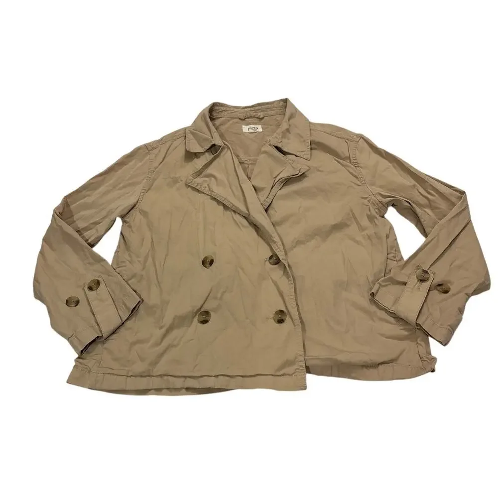 Pact Women’s Medium Boulevard Brushed Twill Double Breasted Light Jacket Cotton